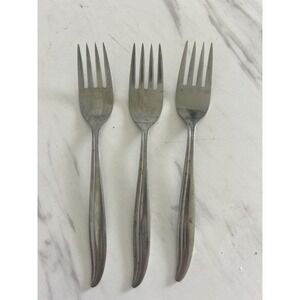 Amcrest Stainless Steel Salad Forks Troy Pattern Japan Flatware Lot of 3